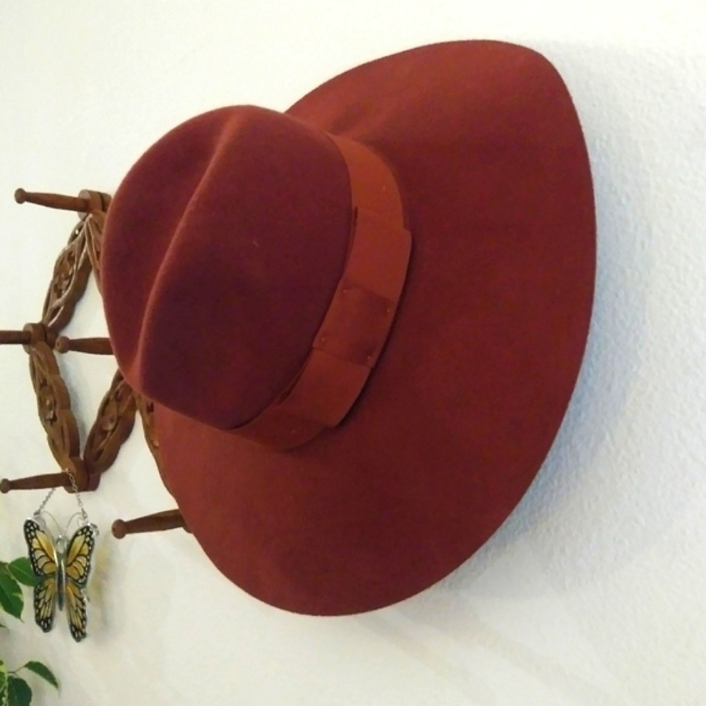 Brixton Wool Merlot Wide brim Fedora Hat